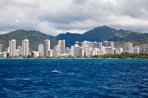 Shot of Waikiki from the ocean View of Waikiki on Oahu