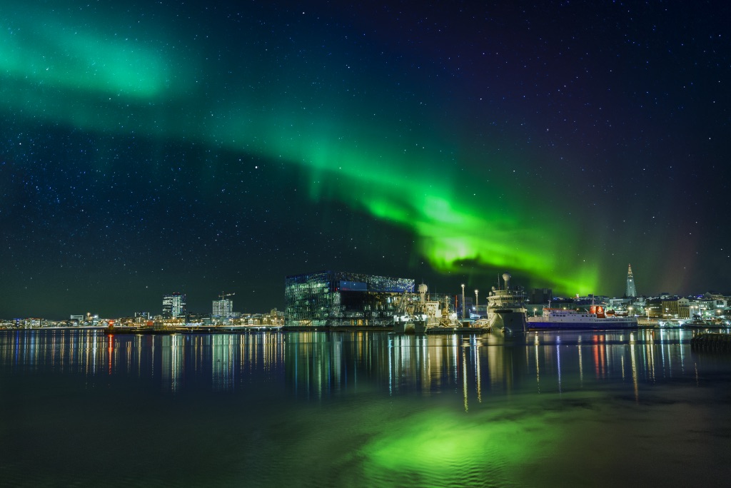 Reykjavik and Northern Lights